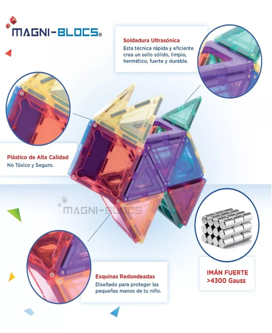 Magni Blocs 48 Pz, Bloques De Construcción Magnéticos, Imán
