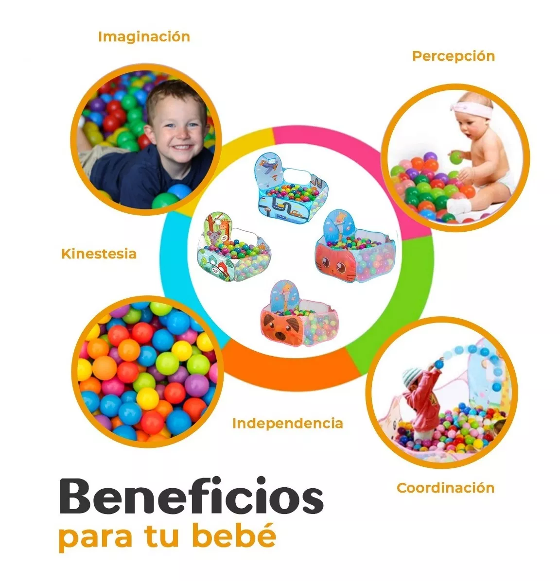 Alberca De Pelotas COLOR AZUL Piscina Corral Bebes Juego Para Niños