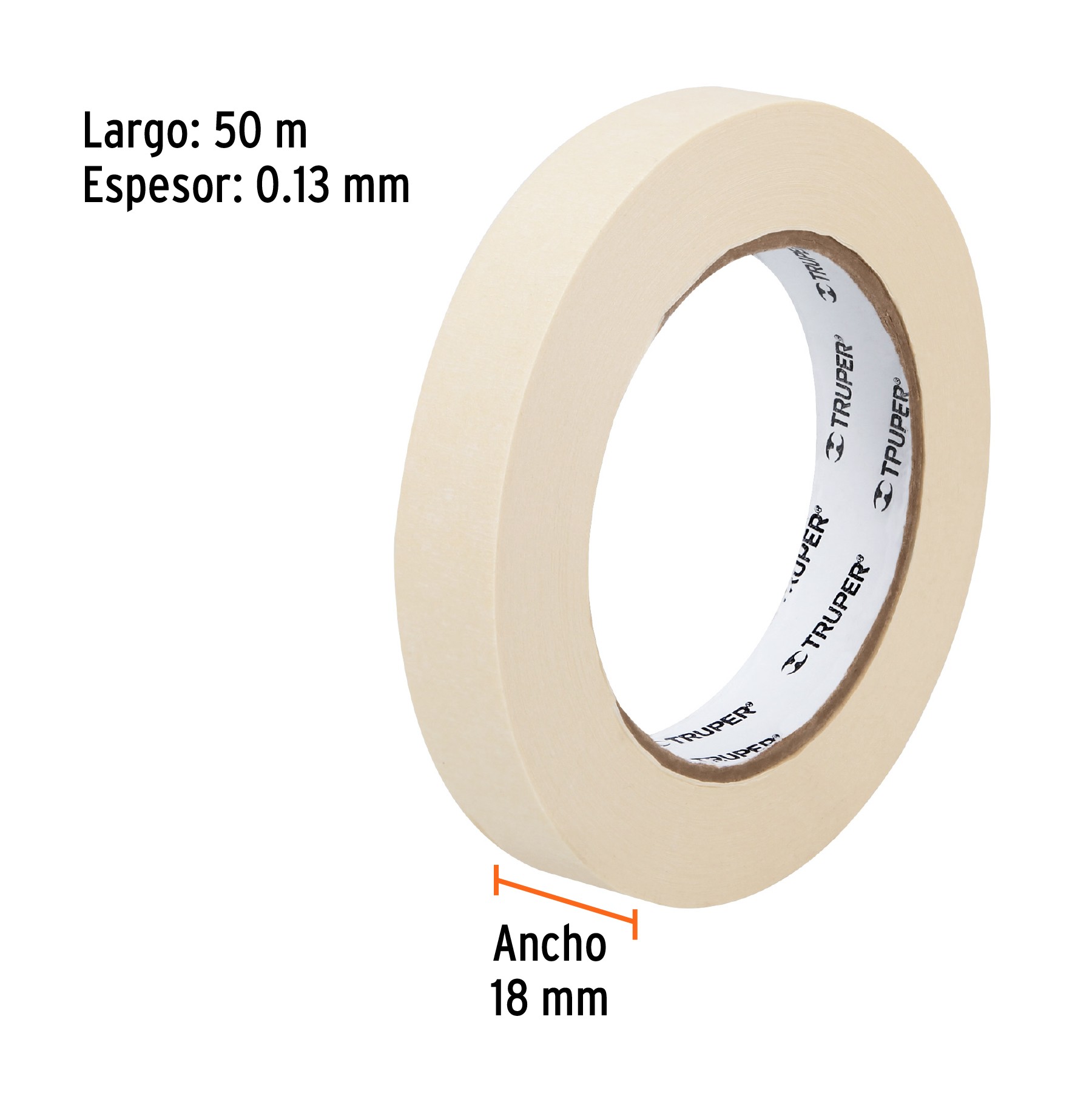 CINTA MASKING TAPE DE 3/4" X 50 M, TRUPER 12590
