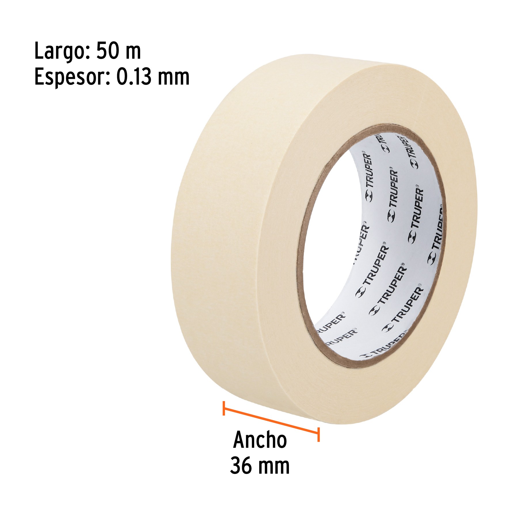 CINTA MASKING TAPE DE 2" X 50 M, TRUPER 12593