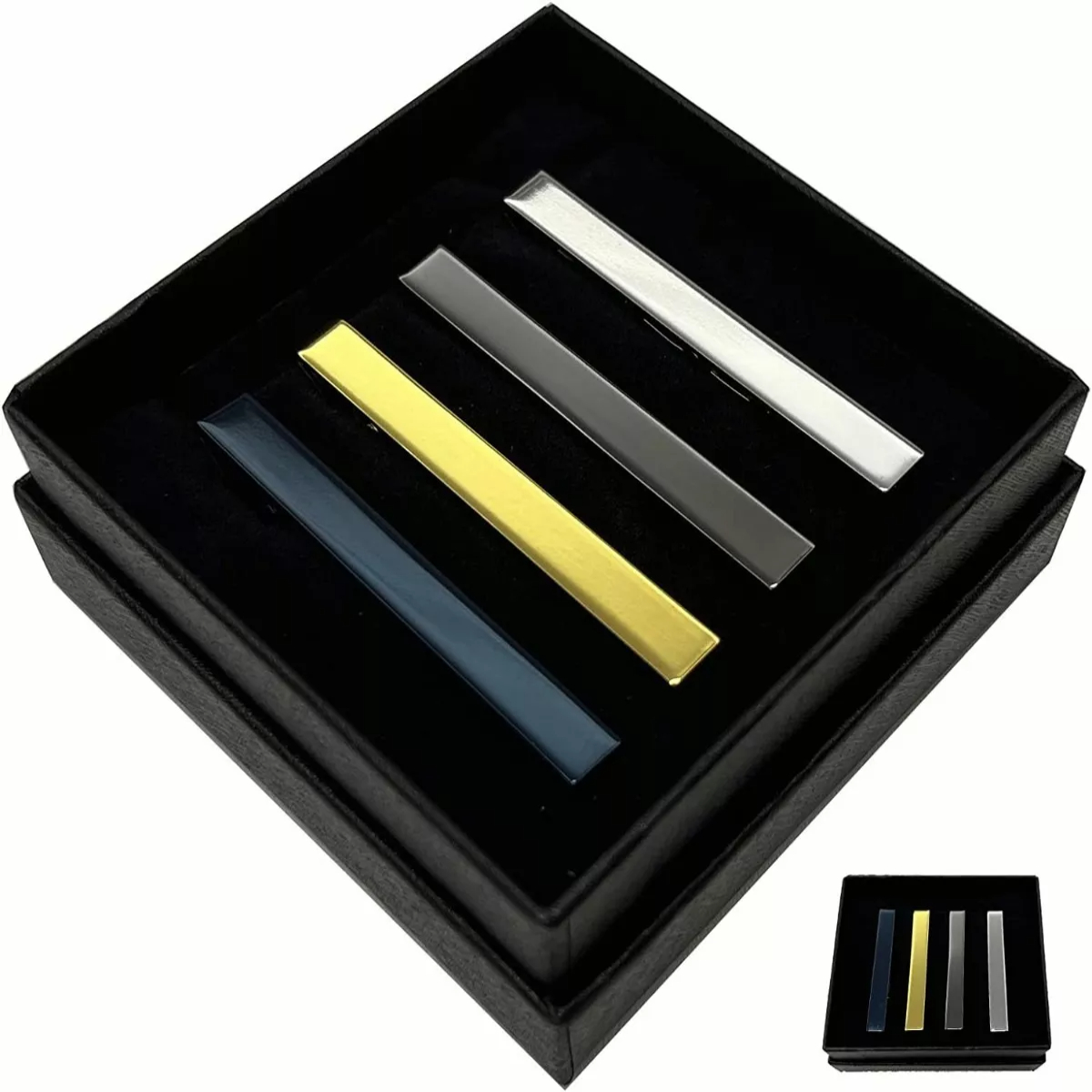 Juego Pisa Corbatas Diseño Elegante Clip Boda Trabajo 4 Pzas