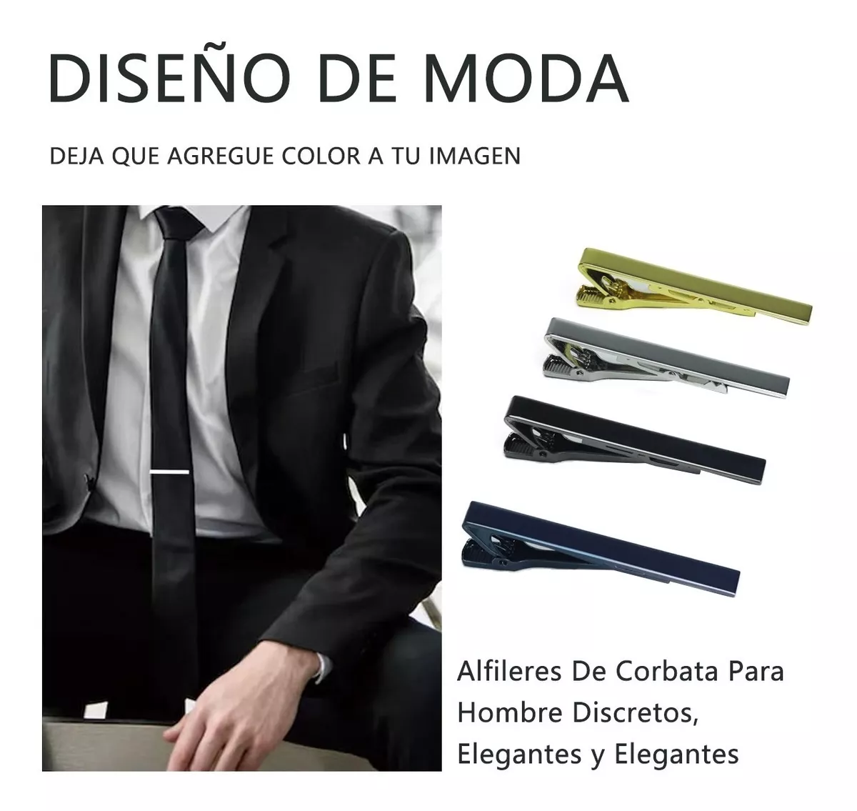 Juego Pisa Corbatas Diseño Elegante Clip Boda Trabajo 4 Pzas