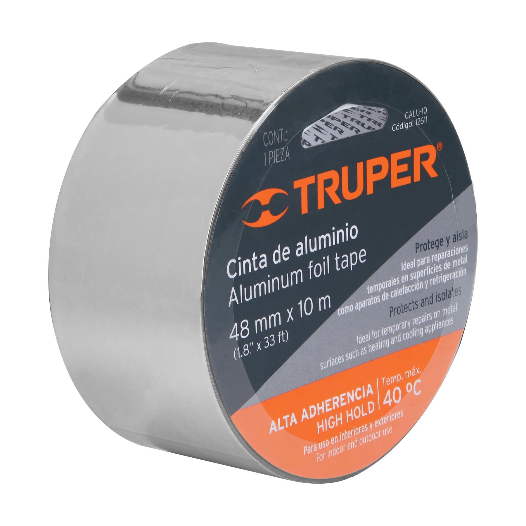 CINTA DE ALUMINIO DE 48 MM X 10 M, TRUPER 12611