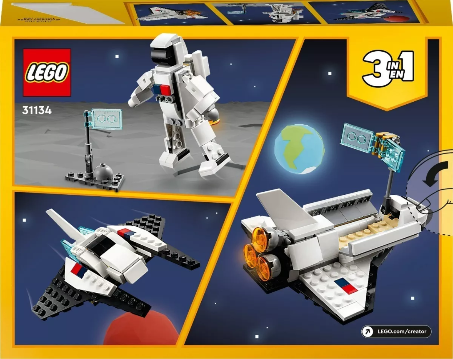 Kit Lego Creator 3en1 Lanzadera Espacial 31134 144 Piezas 3