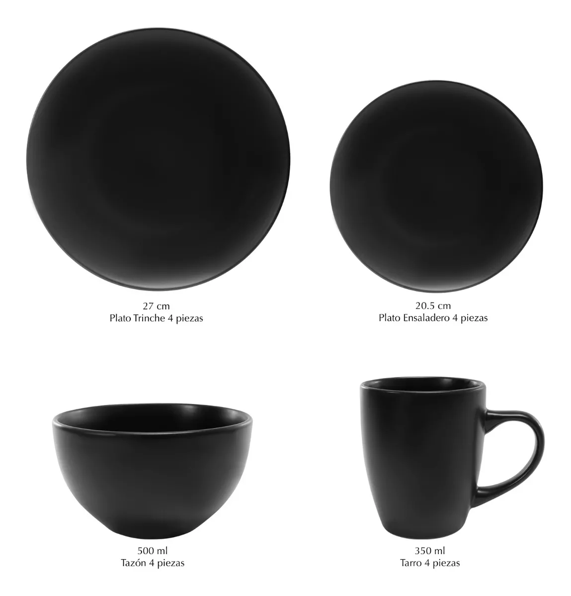 Vajilla Crown Baccara Negroni 16 Piezas En Cerámica