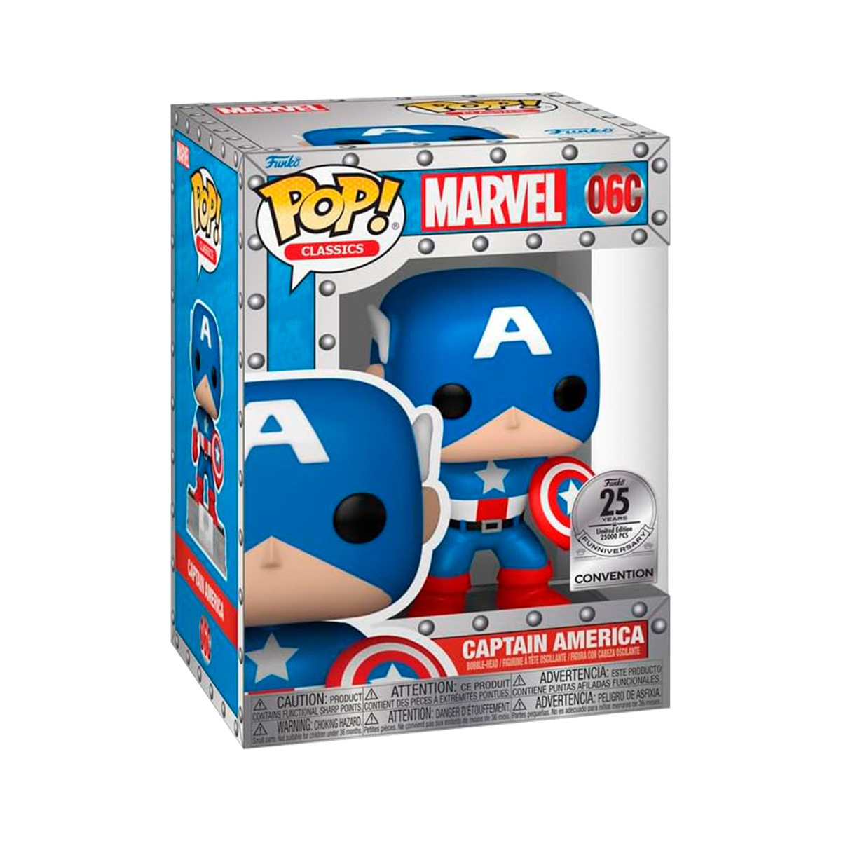 Funko Pop Capitan America Clasico #06c Marvel 25 Aniversario Nycc 2023 Original