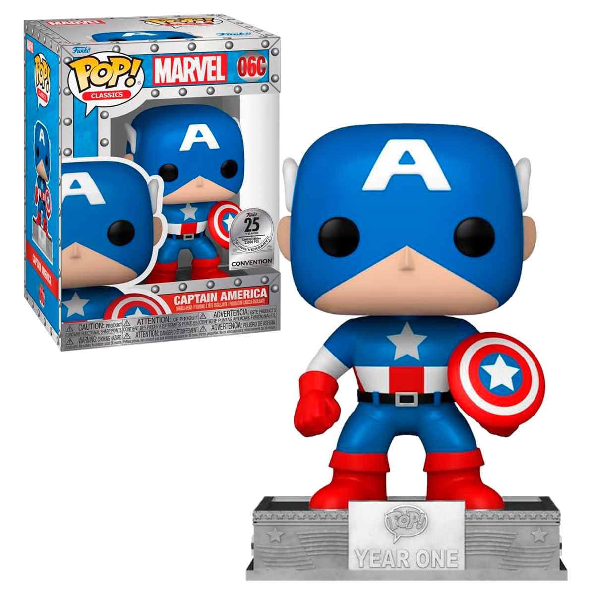 Funko Pop Capitan America Clasico #06c Marvel 25 Aniversario Nycc 2023 Original