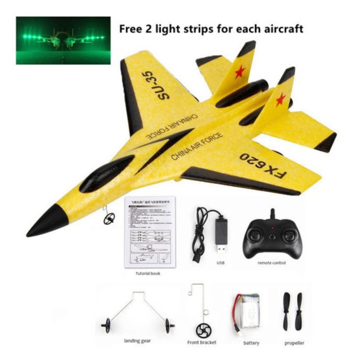 Avión De Combate Su35 Fx620 A Control Remoto AMARILLO