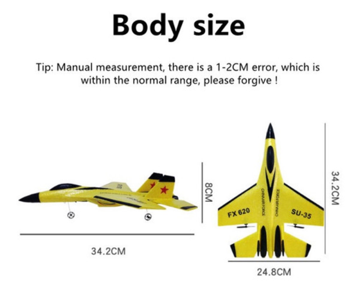 Avión De Combate Su35 Fx620 A Control Remoto AMARILLO