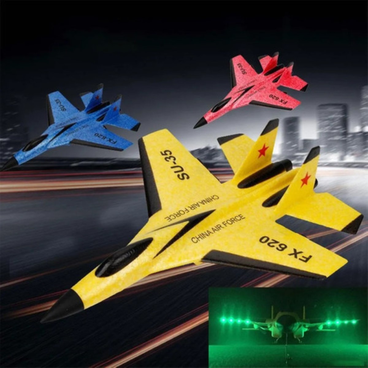 Avión De Combate Su35 Fx620 A Control Remoto AMARILLO