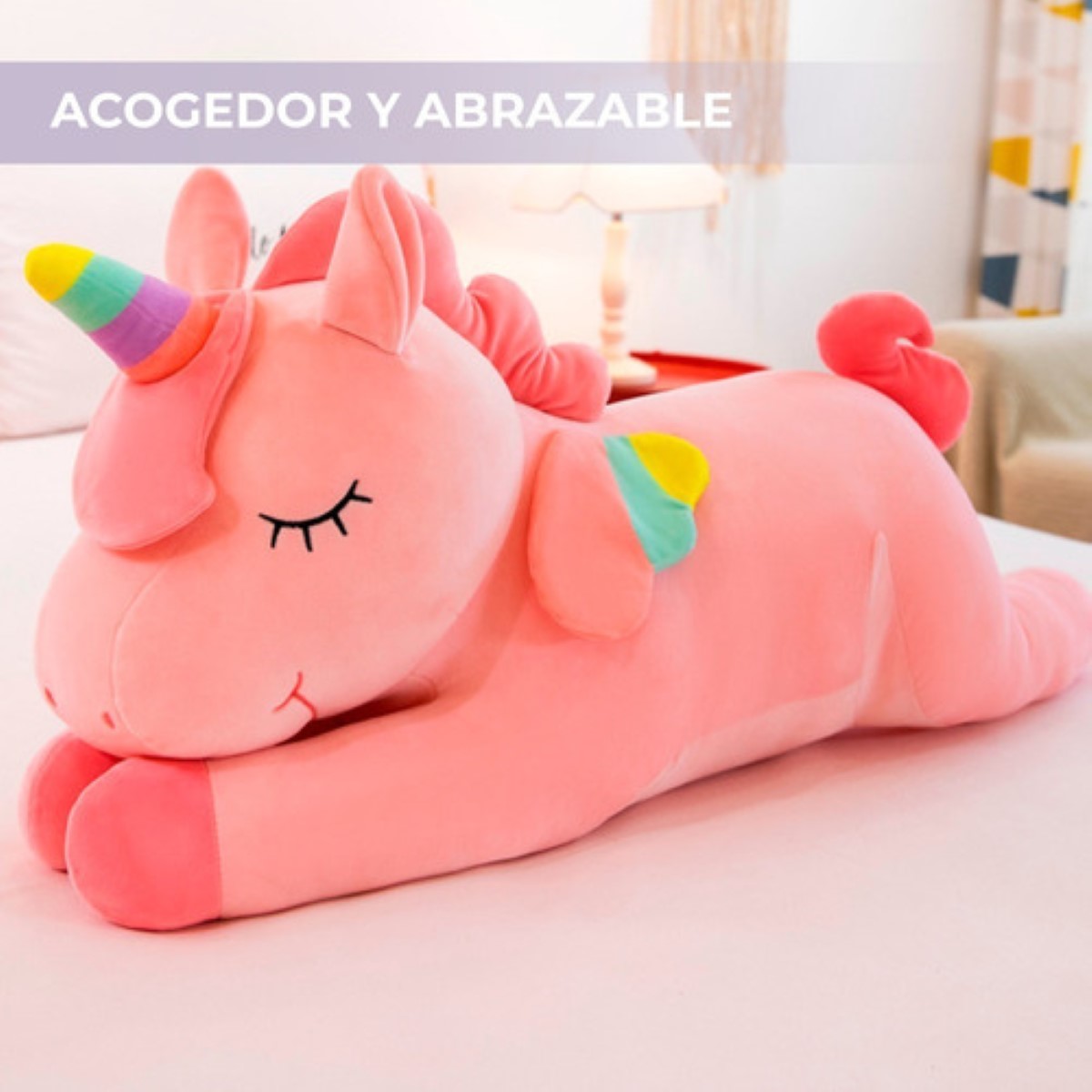 Alelí Unicornio De Peluche Para Niña 30 cm, Color Rosa