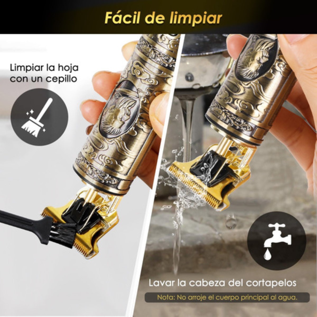 Maquina De Pelo Perfiladora Recortadora De Cabello P/cortar DORADO