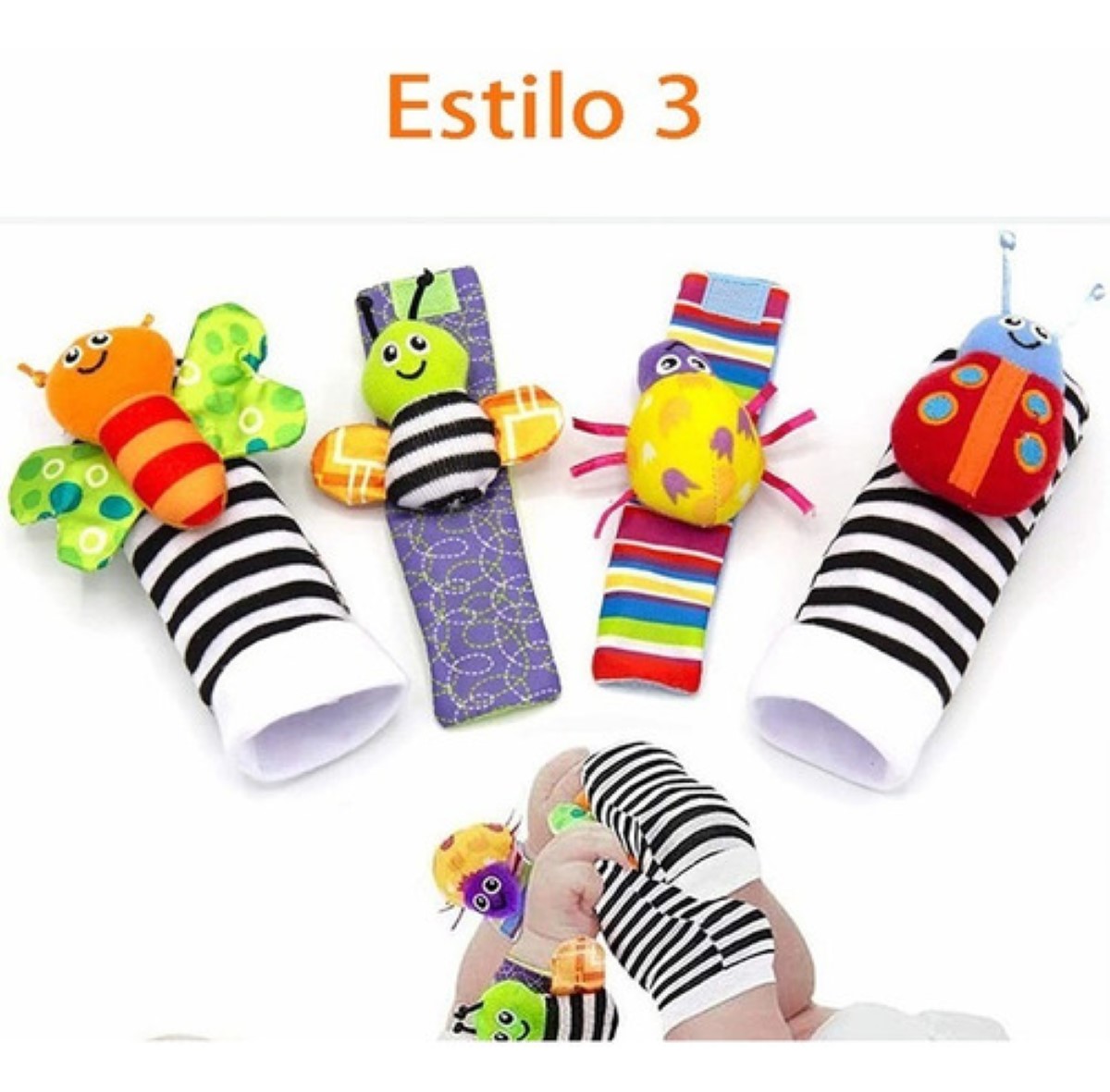 Sonajas Para Bebe Calcetines Juguete Estimulación Temprana 4 ESTILO 3