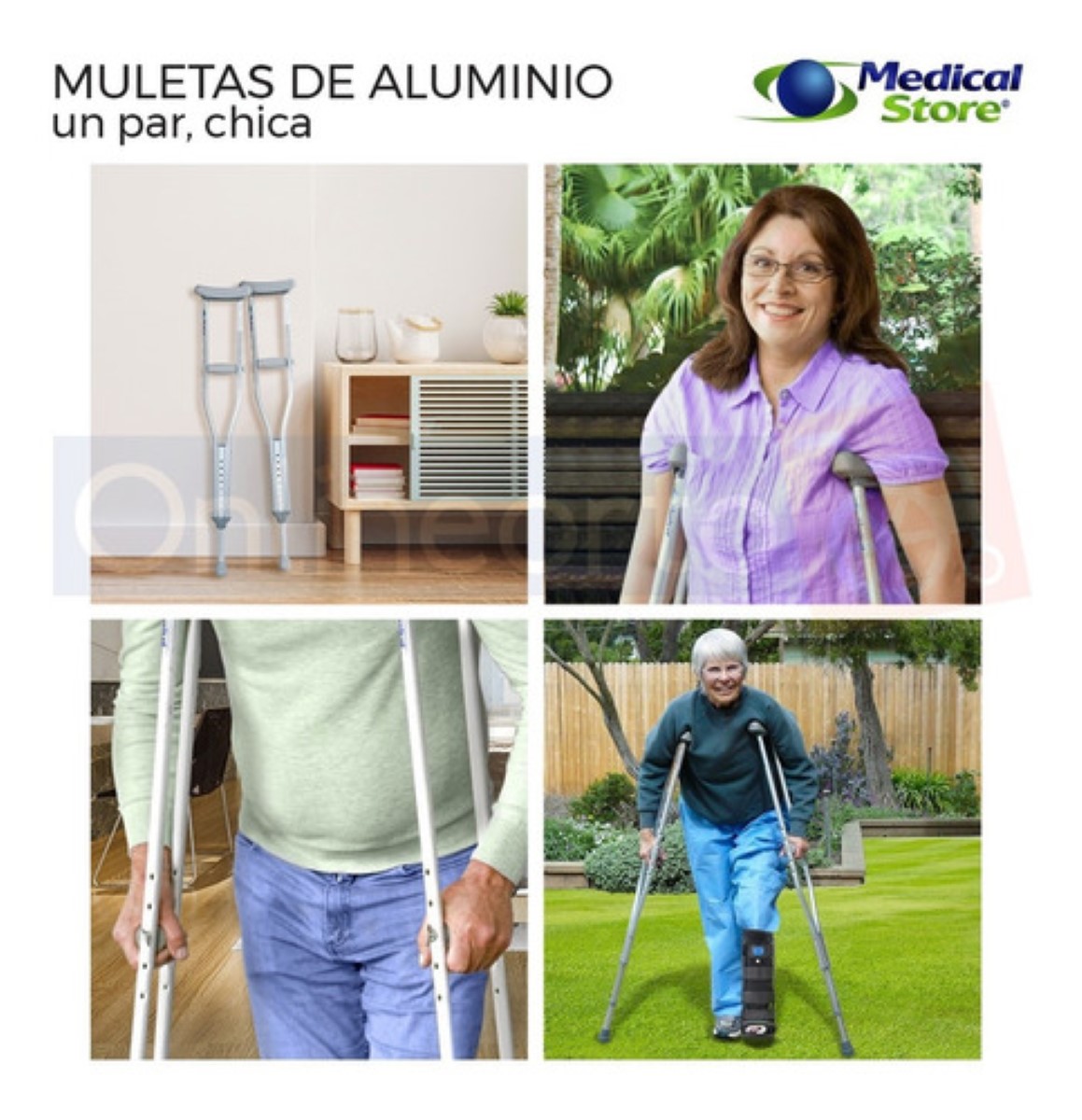 Muletas Axilares Ajustables De Aluminio Ch Medical