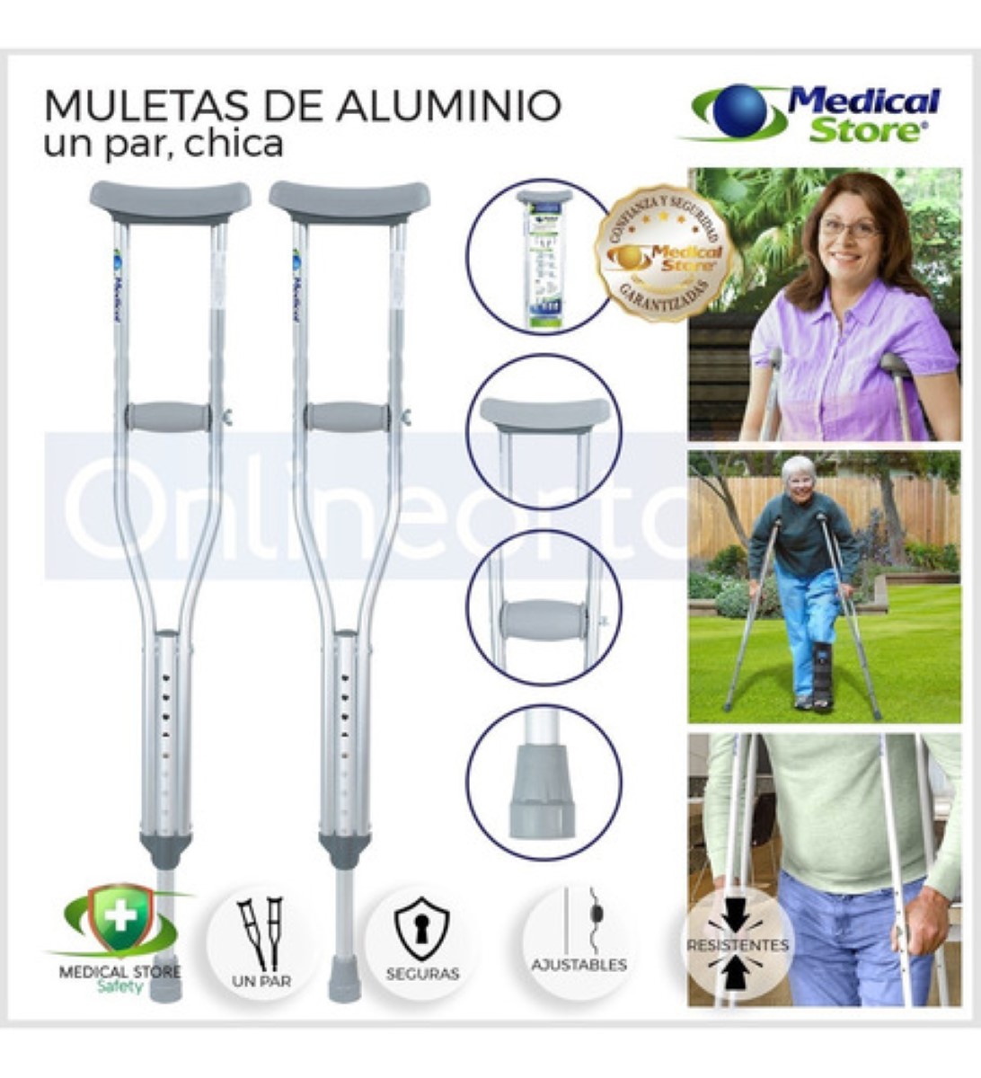 Muletas Axilares Ajustables De Aluminio Ch Medical