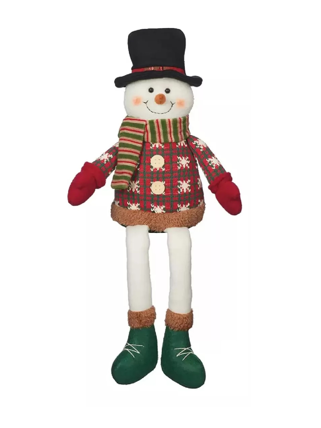 Juego de Muñecos Navideños para Repisa - Reno/Muñeco de Nieve - Adornos para Mesa de Navidad (2 Piezas) - 45.7 cm Aproximadamente