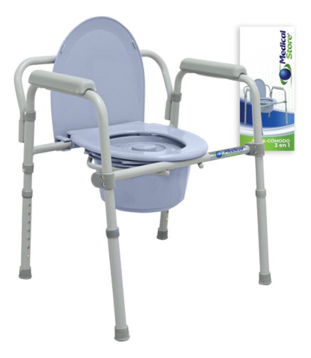 Silla Comodo Aumento Ducha Para Wc Baño 3 En 1 Plgable 