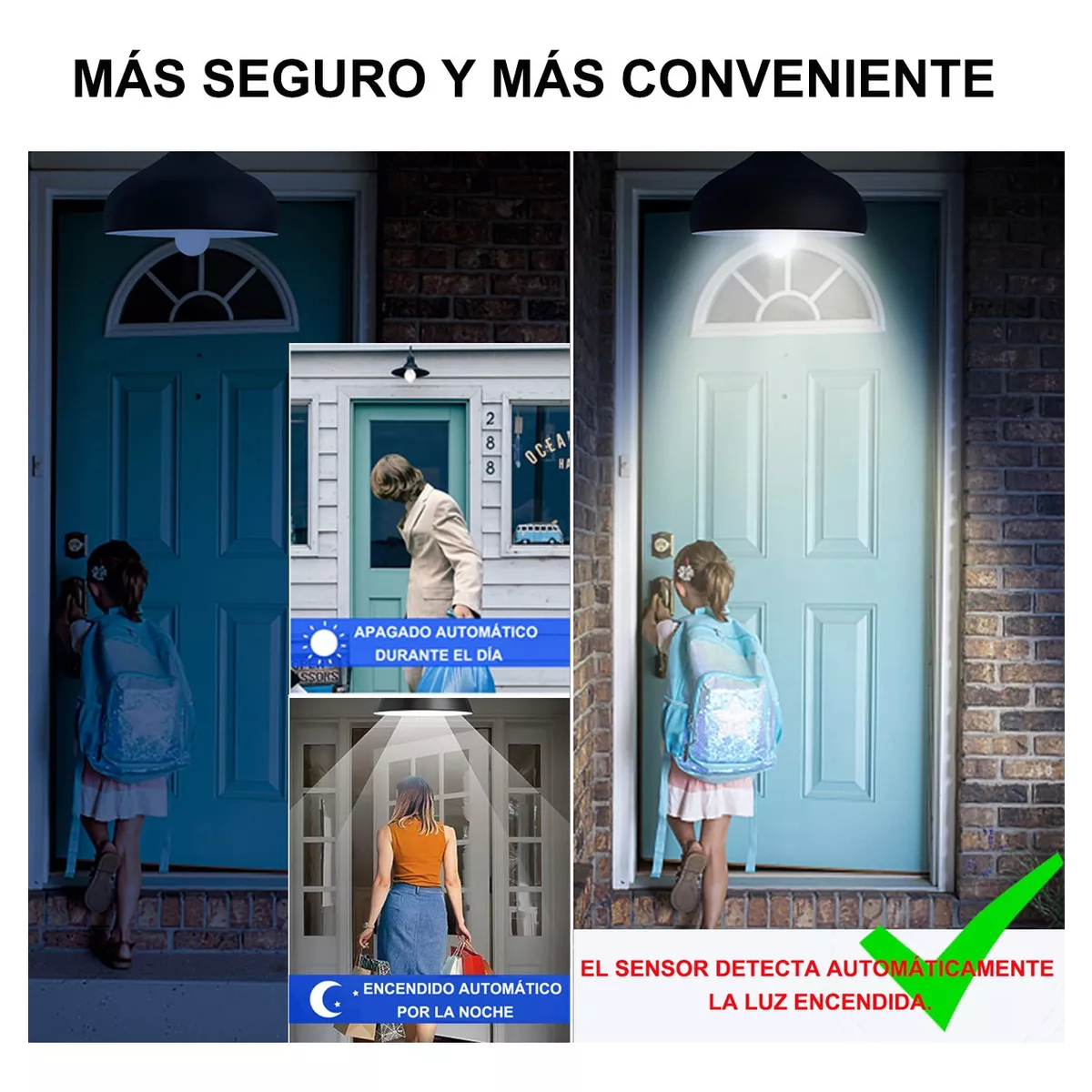 Kit Bombillas Led Foco 12w E27 Con Sensor De Movimiento, 4pzas