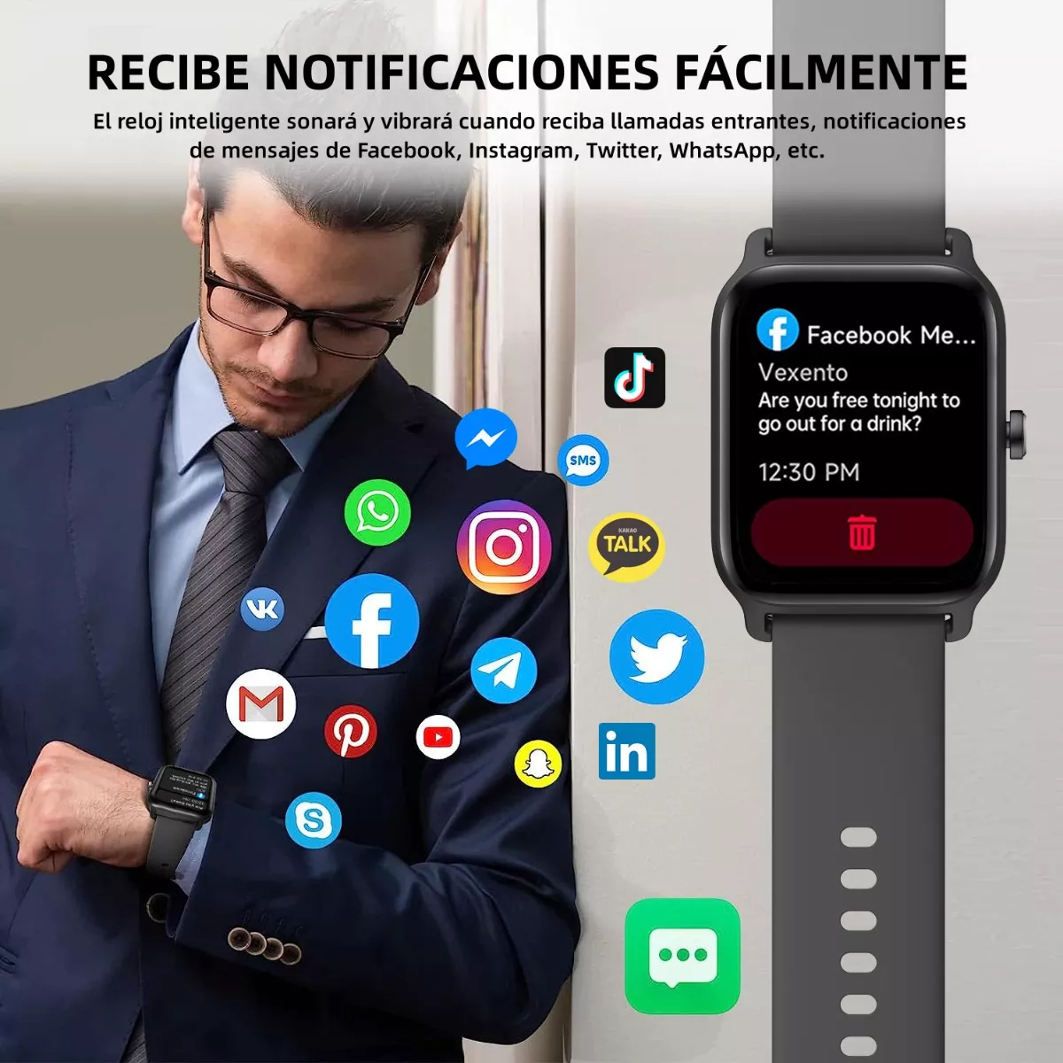 Smartwatch best sale mujer negro