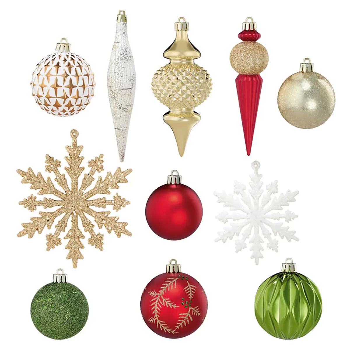 CG HUNTER Holiday, Juego de esferas - Adornos Decorativos inastillables, Rojo (78 Adornos con Gancho)