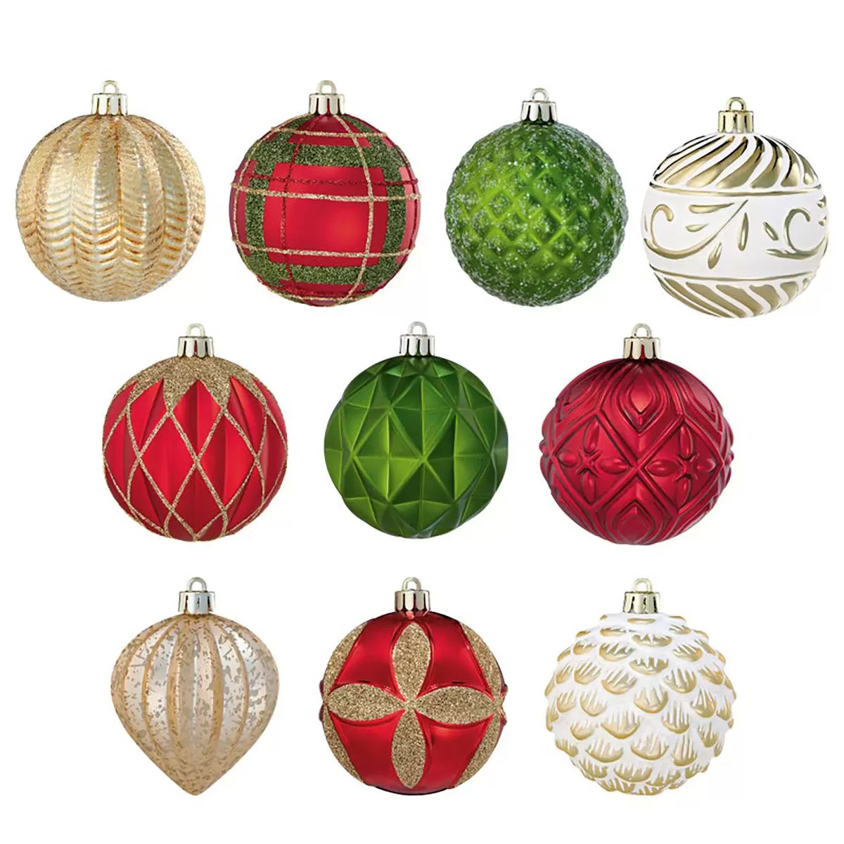 CG HUNTER Holiday, Juego de esferas - Adornos Decorativos inastillables, Rojo (78 Adornos con Gancho)