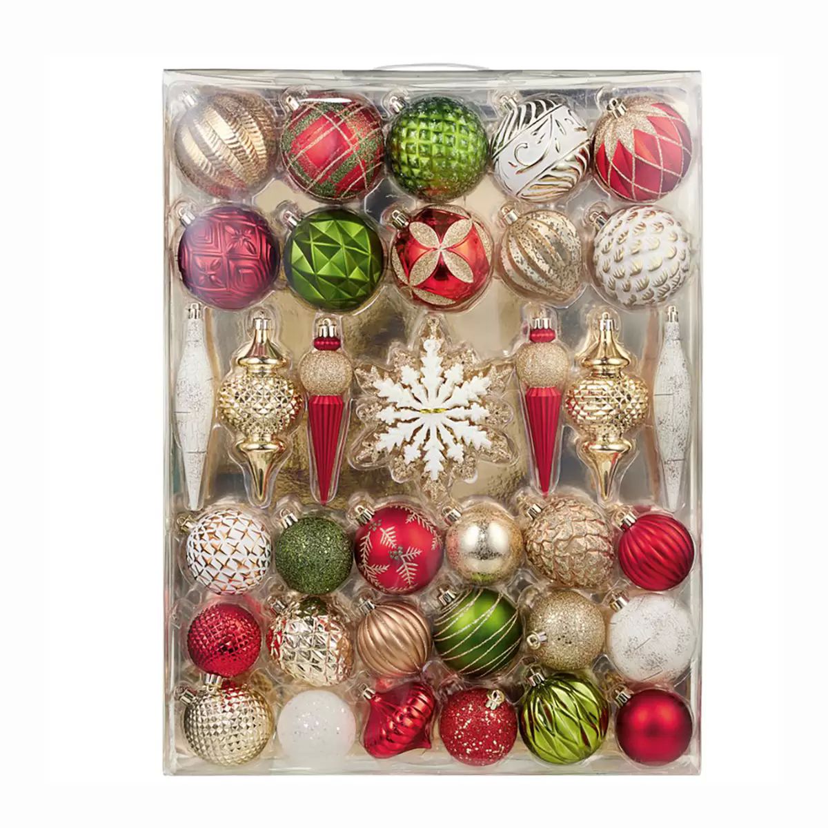 CG HUNTER Holiday, Juego de esferas - Adornos Decorativos inastillables, Rojo (78 Adornos con Gancho)