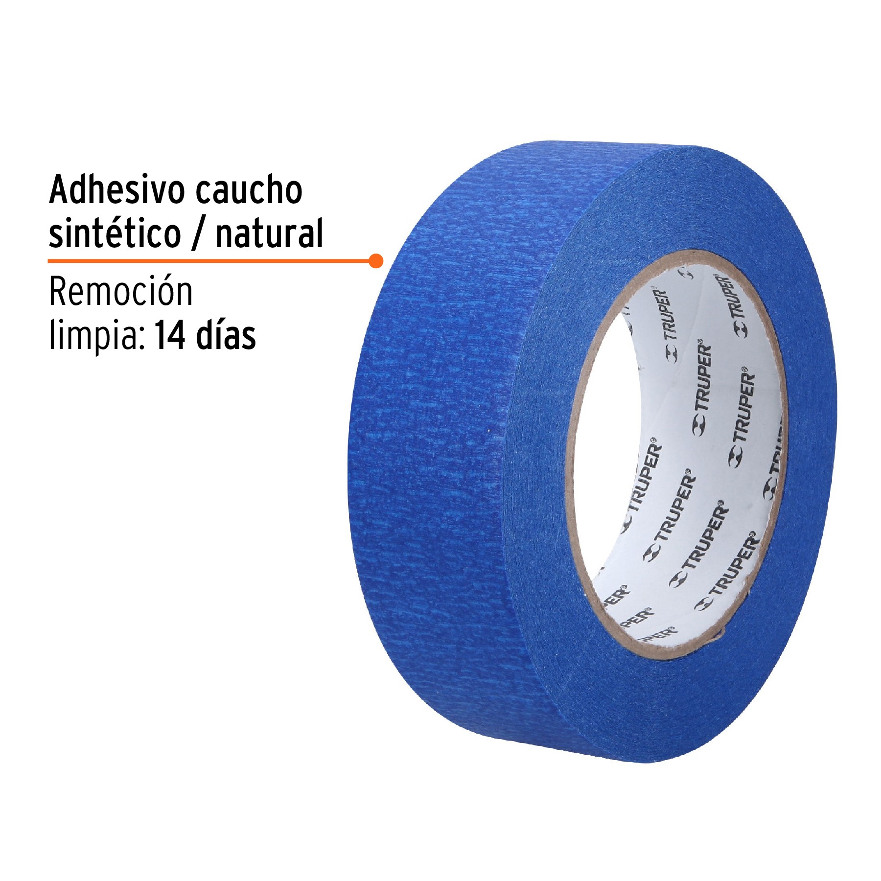 CINTA MASKING TAPE AZUL DE 1-1/2" X 50 M PARA PINTOR, TRUPER 12623