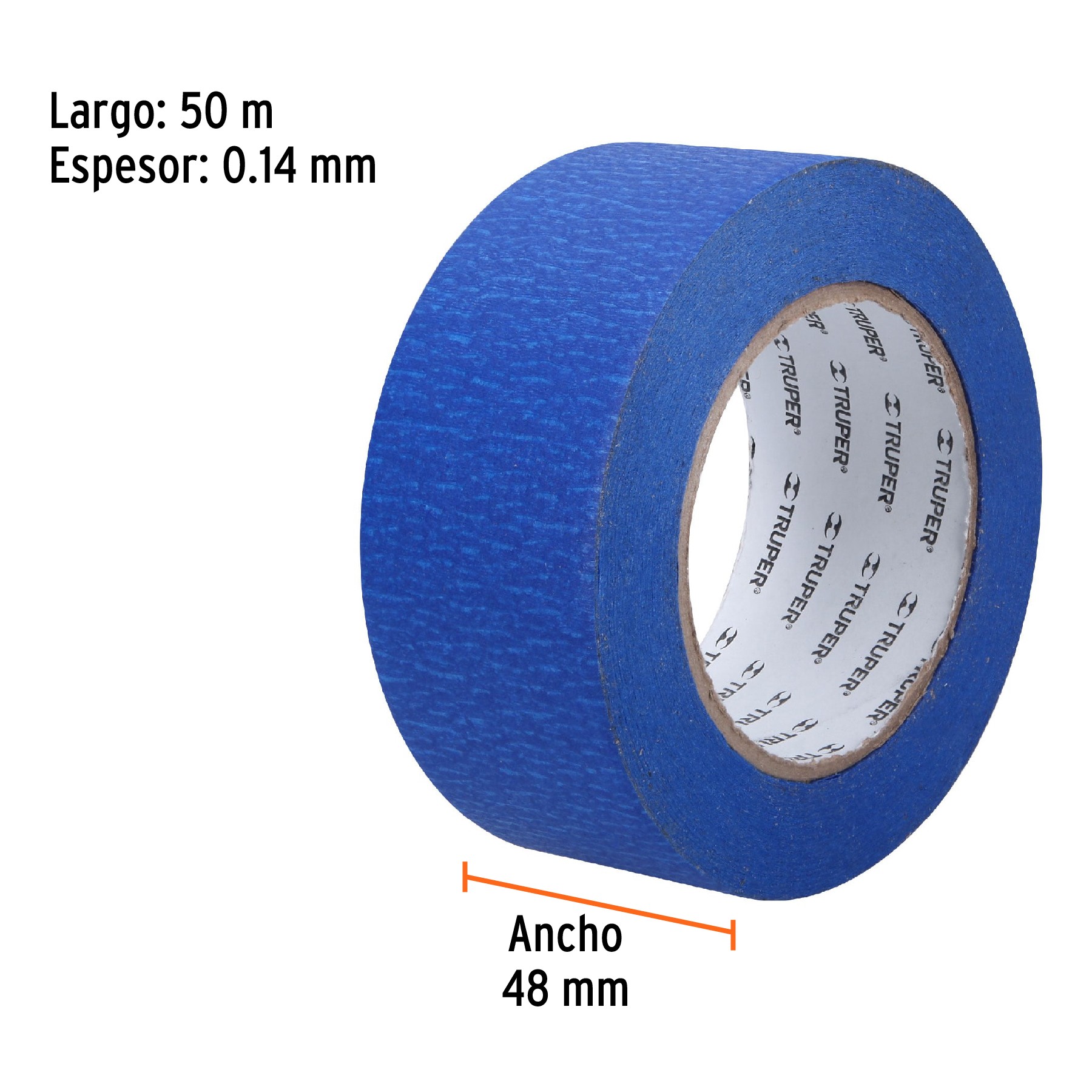CINTA MASKING TAPE AZUL DE 2" X 50 M PARA PINTOR, TRUPER 12624