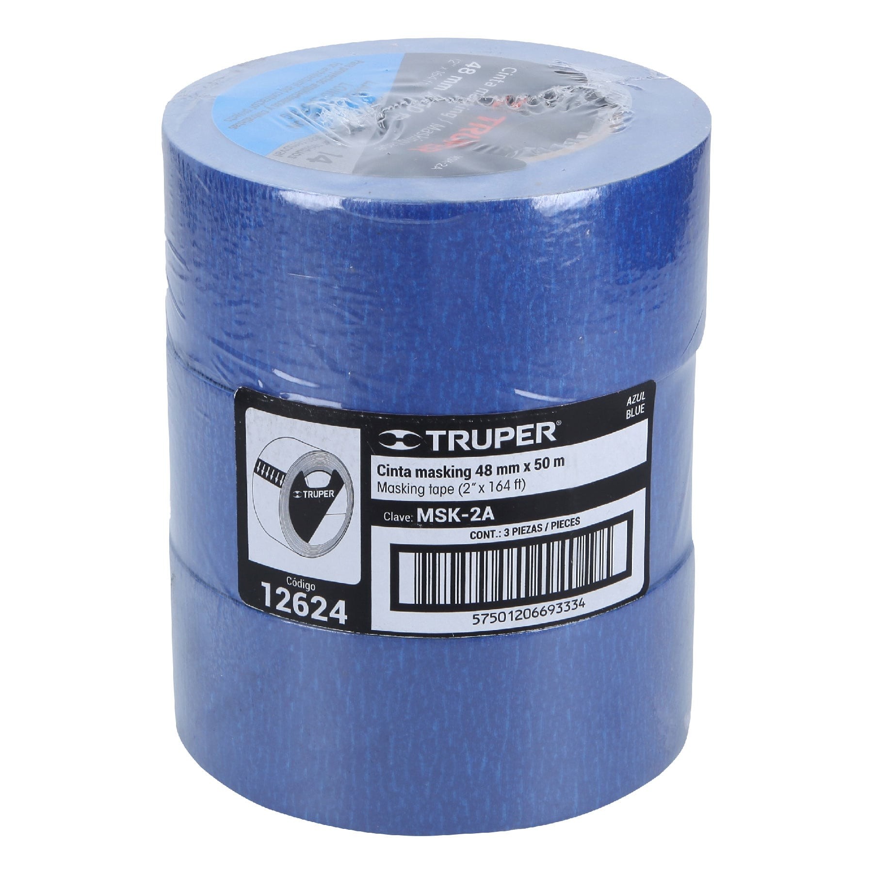 CINTA MASKING TAPE AZUL DE 2" X 50 M PARA PINTOR, TRUPER 12624