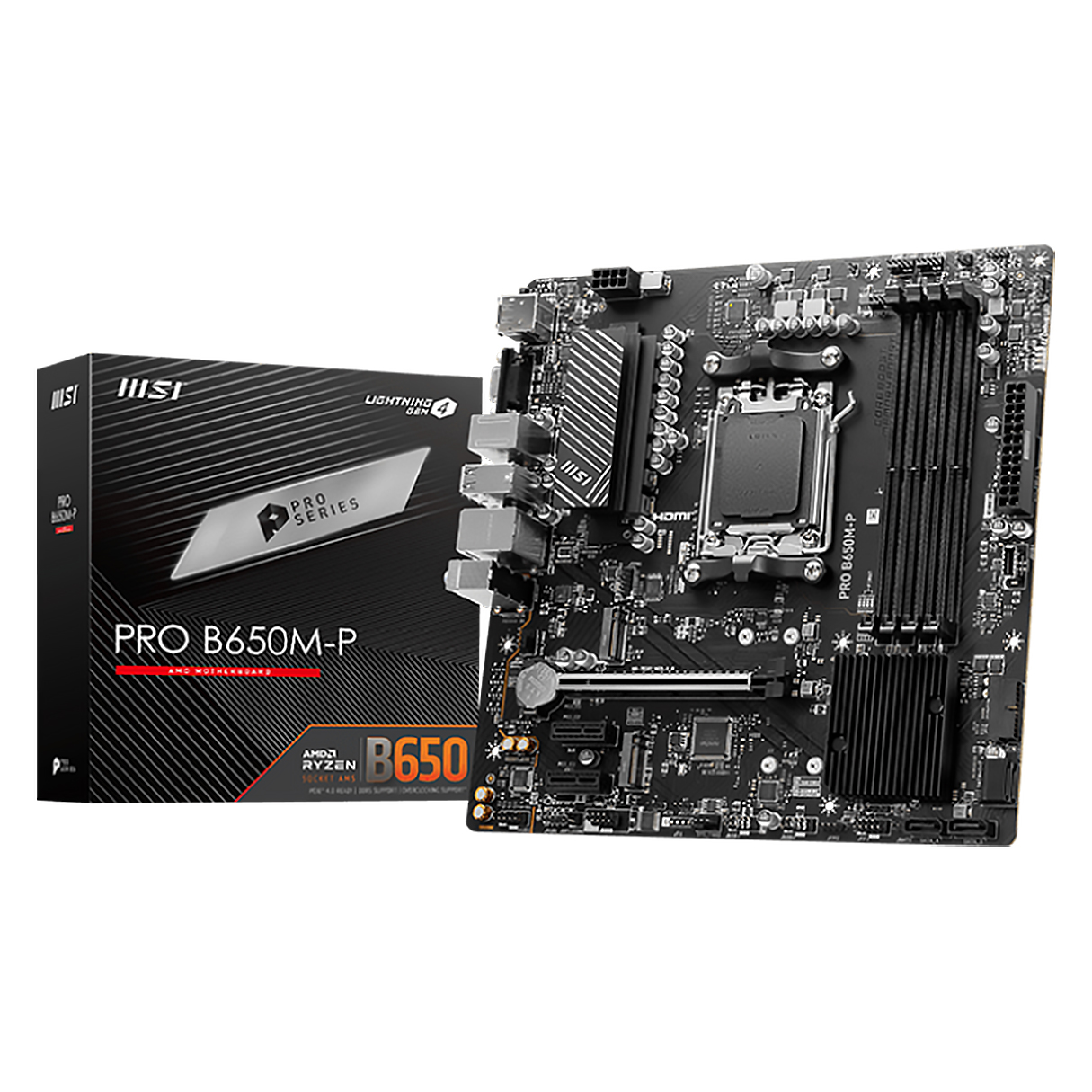Tarjeta Madre MSI PRO B650M-P AM5 4x DDR5 2x M.2 PCIe 4.0 USB-C Micro ATX