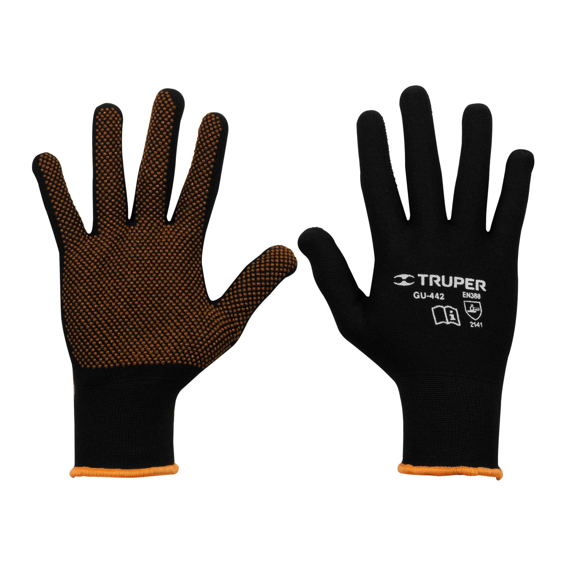 GUANTES DE POLIÉSTER CON PUNTOS DE PVC EN PALMA, M, TRUPER 12651