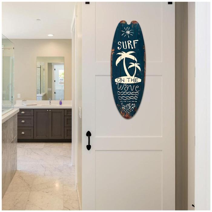 Surf Playa Letreros de Madera MXIKE-002-5 2Pzas 16x45cm Madera Tabla de Surf, SurfStrike