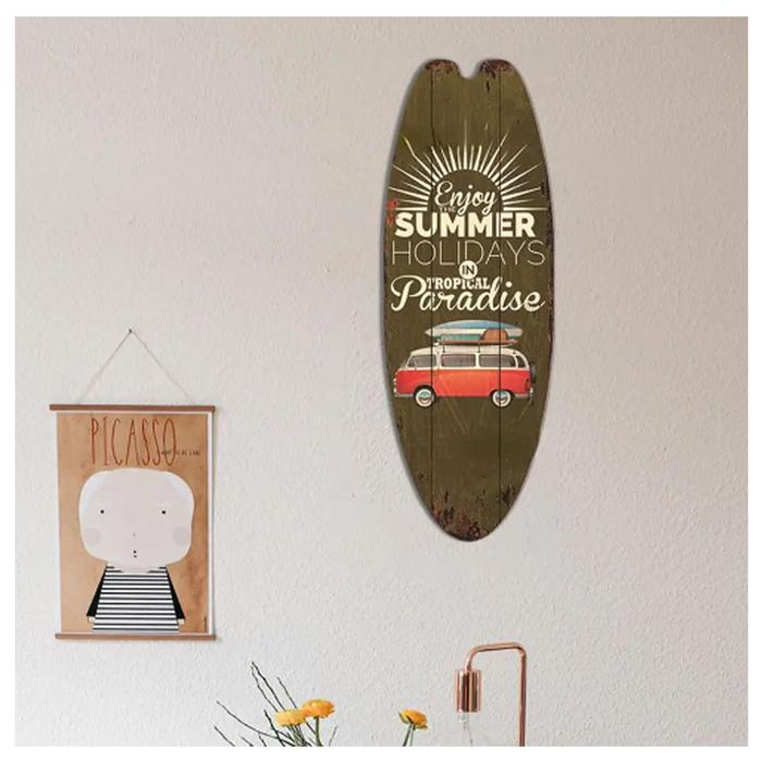 Letreros de Playa Colgante MXSUW-001-10 1Pza 16x45cm Madera Tabla de Surf, SurfSwift