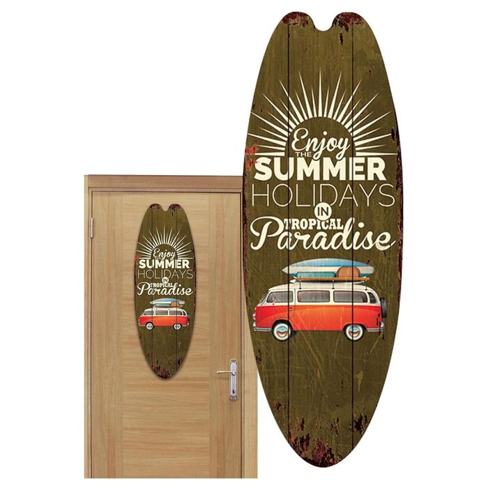Letreros de Playa Colgante MXSUW-001-10 1Pza 16x45cm Madera Tabla de Surf, SurfSwift