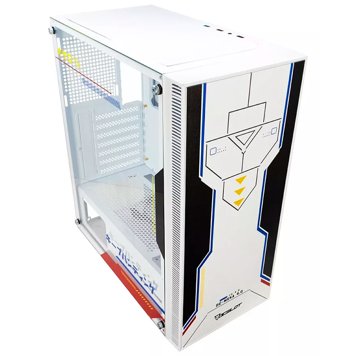 Gabinete Gamer OC-MEKA 4.0 E-ATX 3 Fan ARGB Cristal Templado Gundam 
