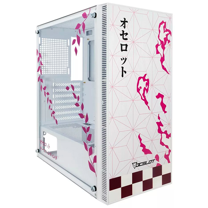 Gabinete Gamer OC-DEMON HANAMI E-ATX 3 Fan ARGB Cristal Templado Demon Slayer Nezuko 