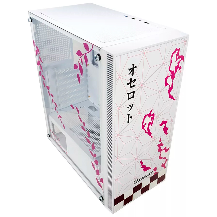 Gabinete Gamer OC-DEMON HANAMI E-ATX 3 Fan ARGB Cristal Templado Demon Slayer Nezuko 