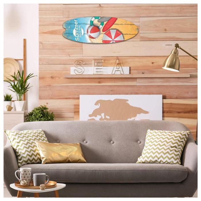 Tablas de Surf Decoración de Pared MXSWV-001-4 1Pza 16x45cm Madera Tabla de Surf, SurfWave