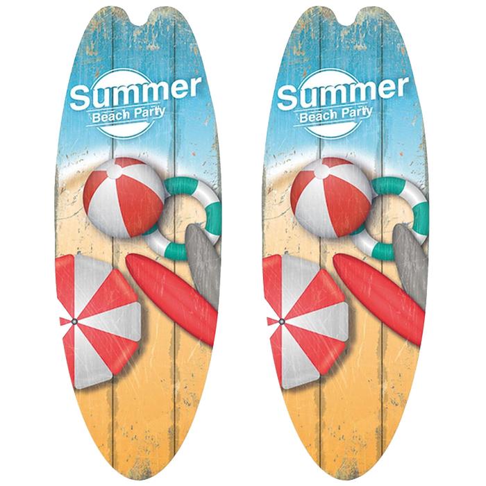 Letreros de Tablas de Surf MXSWV-002-6 2Pzas 16x45cm Madera Tabla de Surf, SurfWave