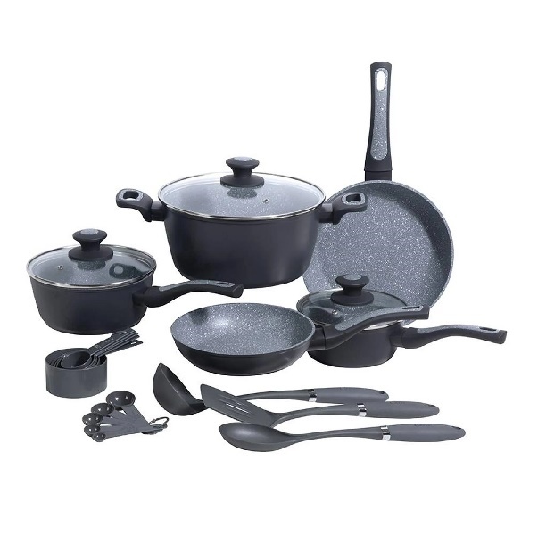 Batería De Cocina Oster Con Utensilios 21 Piezas Aluminio