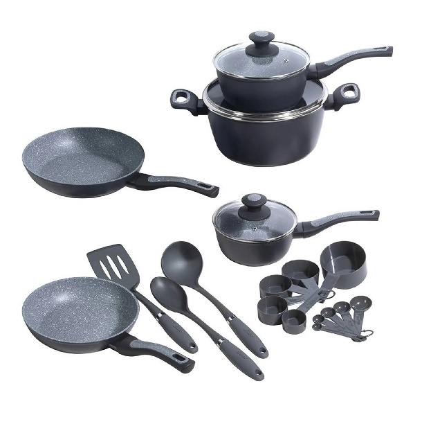 Batería De Cocina Oster Con Utensilios 21 Piezas Aluminio