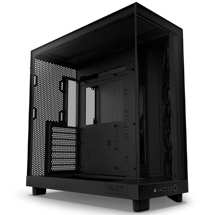Gabinete Gamer NZXT H6 Flow ATX 3 Fan Cristal Templado USB-C Negro CC-H61FB-01 