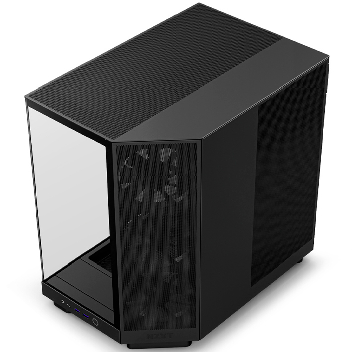 Gabinete Gamer NZXT H6 Flow ATX 3 Fan Cristal Templado USB-C Negro CC-H61FB-01 