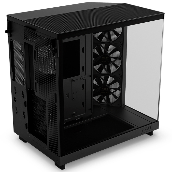 Gabinete Gamer NZXT H6 Flow ATX 3 Fan Cristal Templado USB-C Negro CC-H61FB-01 