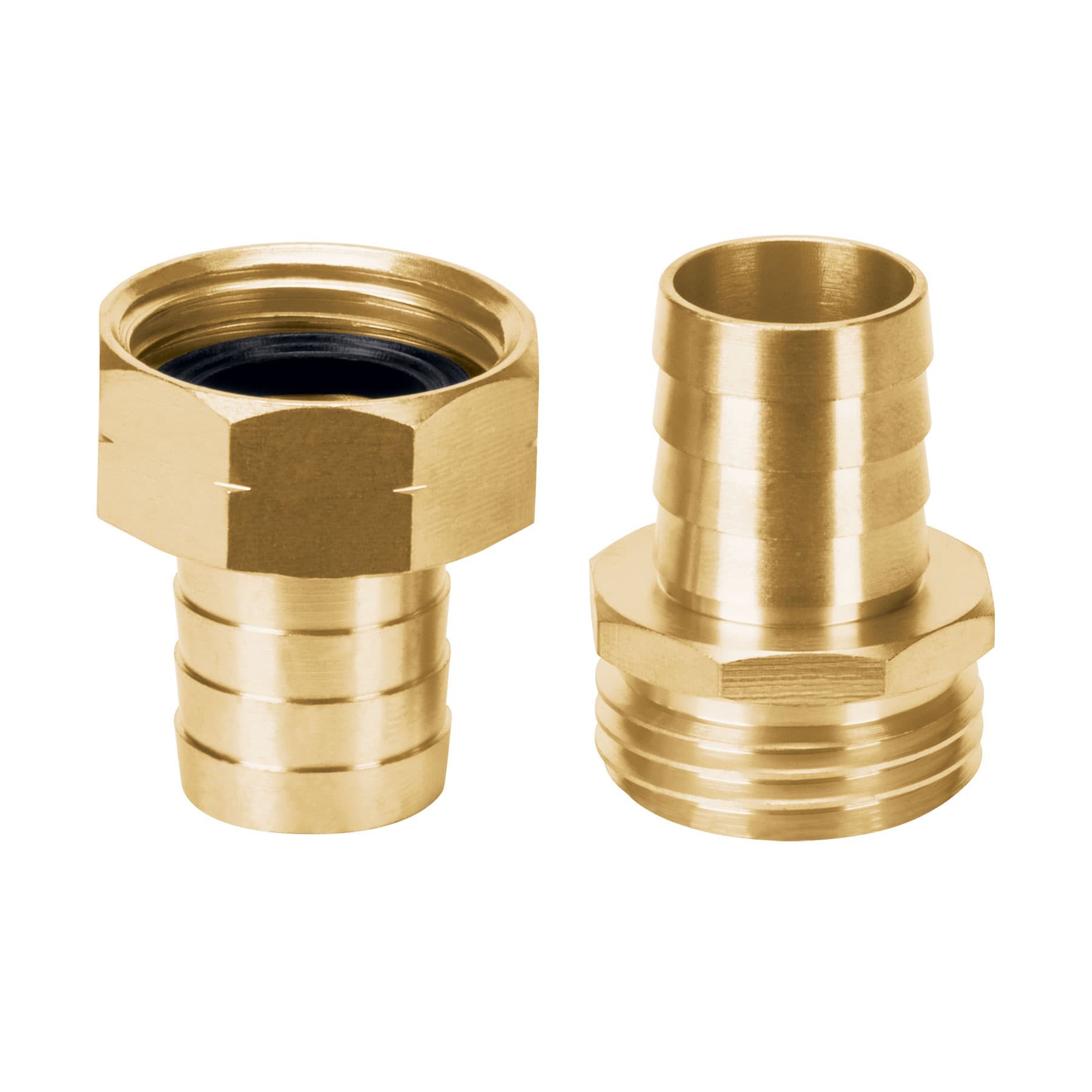 CONECTORES 3/4" MACHO Y HEMBRA DE LATÓN SÓLIDO PARA MANGUERA TRUPER 12708