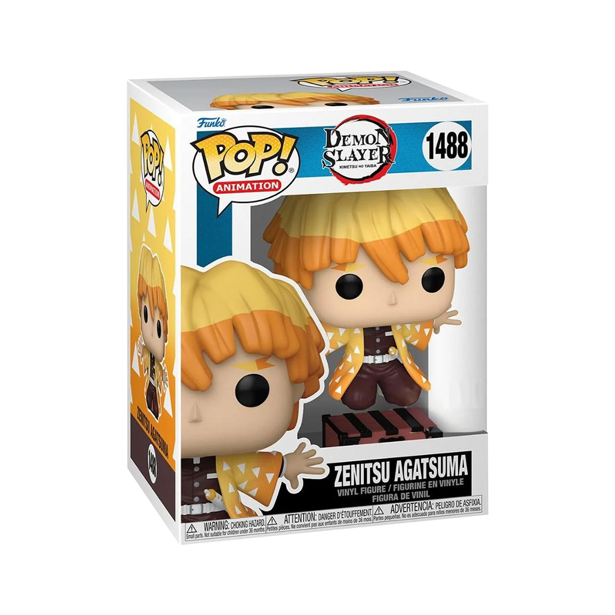 Funko Pop Zenitsu Protegiendo A Nezuko #1488 Demon Slayer Anime Figura Original