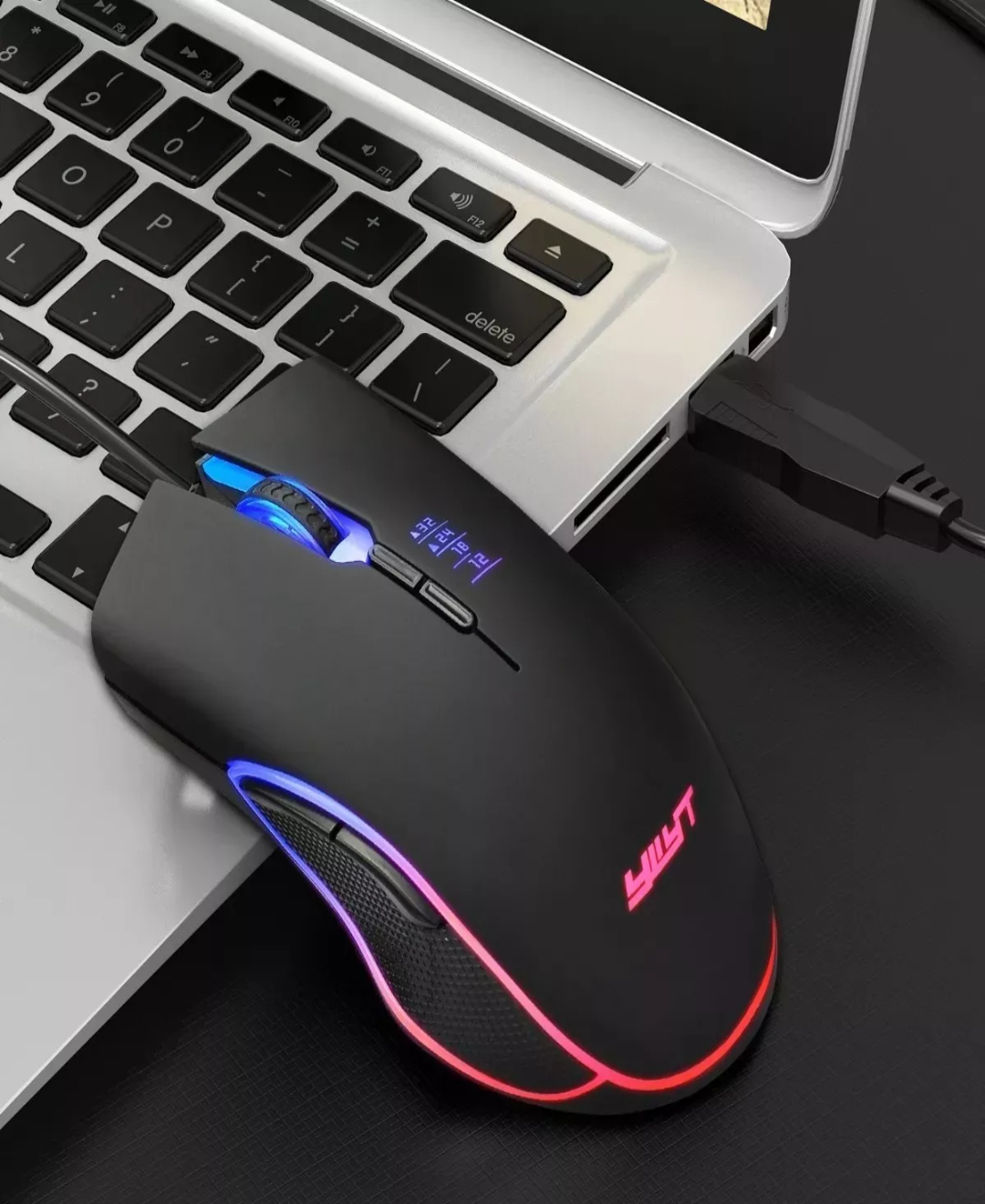 Mouse De Juego Rgb Mouse Gamer Alambrico Usb Dpi 3200 Negro