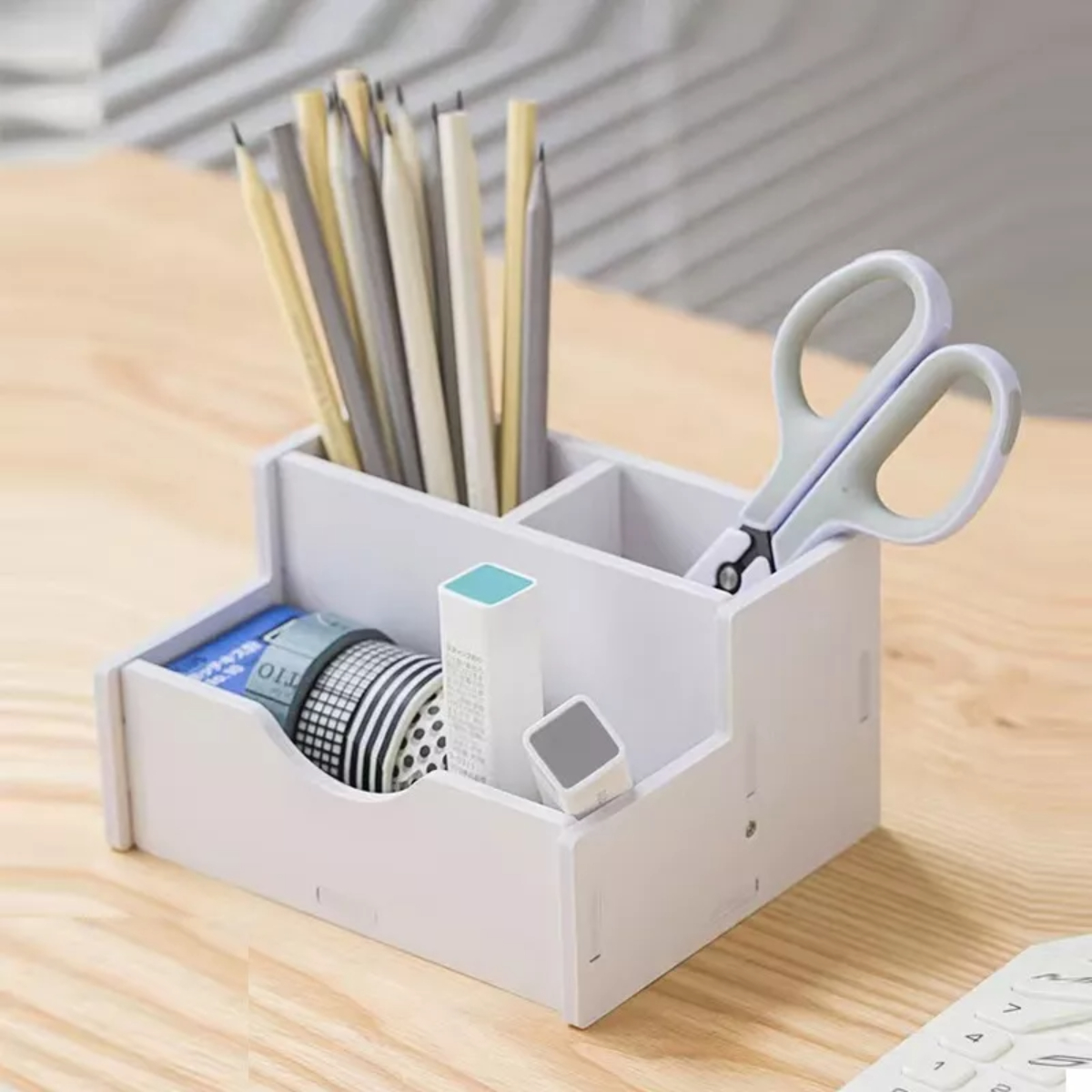 Portalapices Escritorio Organizador De Escritorio Blanco Con Cajones, Portalápices Y Caja De Almacenamiento Para Oficina, Hogar Y Material De Arte. | Leroy Merlin Organizador Lapices