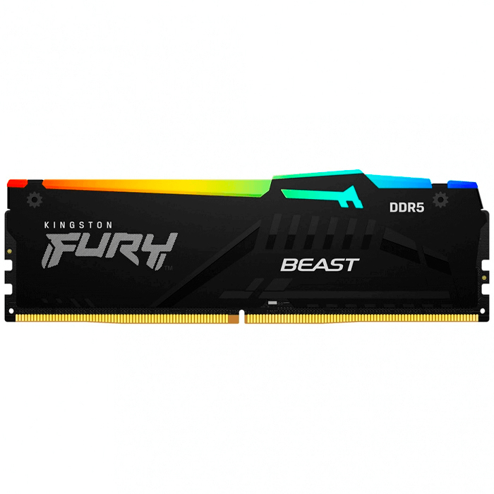 Memoria RAM DDR5 16GB 5200MT/s KINGSTON FURY BEAST RGB 1x16GB Negro KF552C40BBA-16