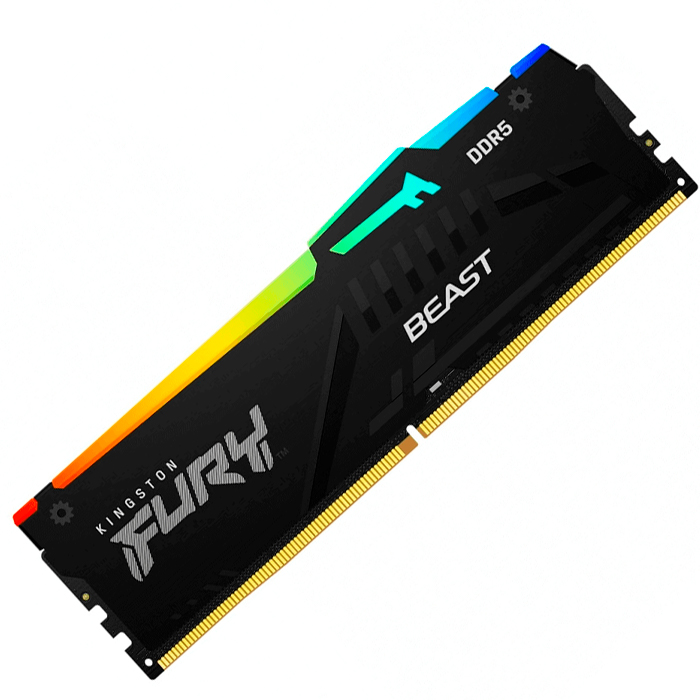 Memoria RAM DDR5 16GB 5200MT/s KINGSTON FURY BEAST RGB 1x16GB Negro KF552C40BBA-16